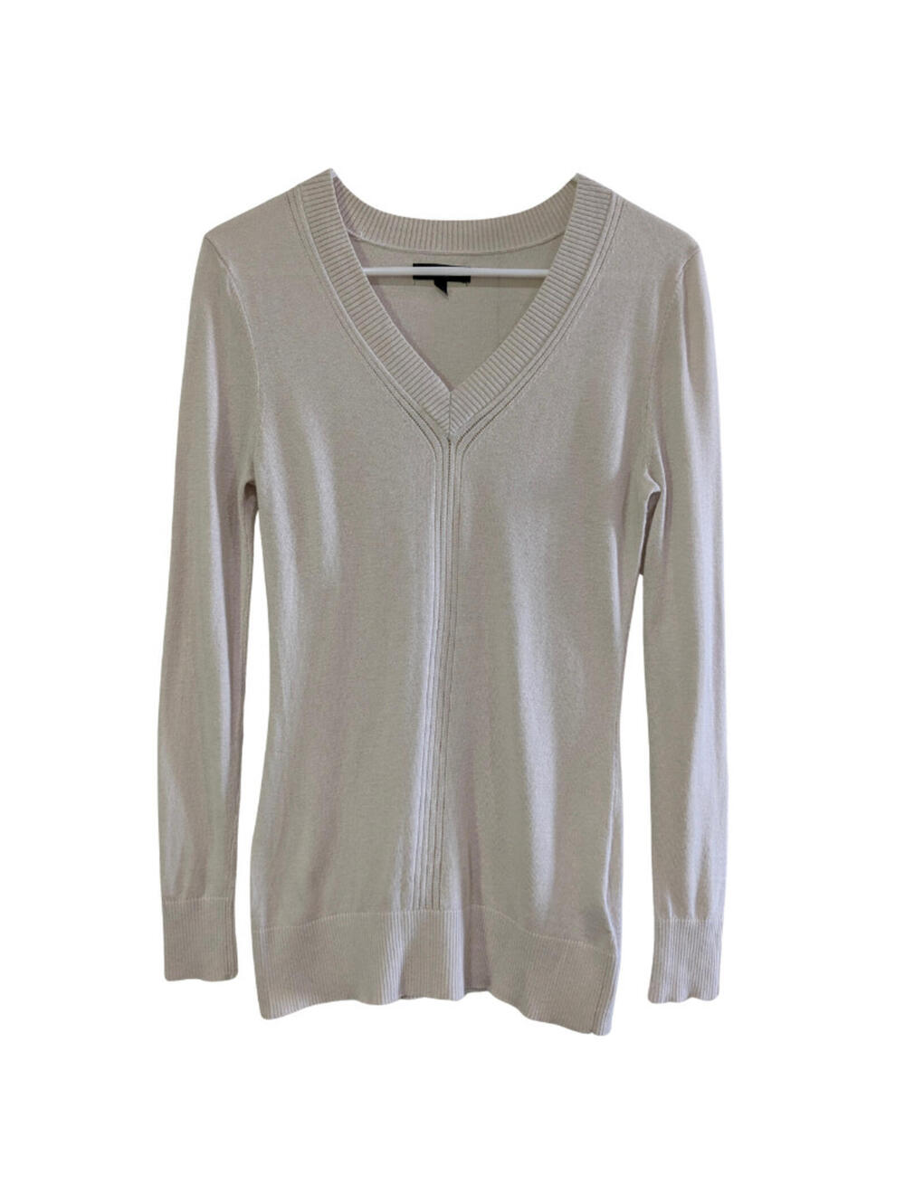 Kenneth Cole New York Women's V-Neck Fine Knit Sweater, Size XS, Beige